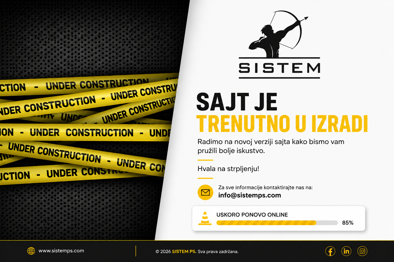 Sajt je trenutno u izradi - SISTEM PS